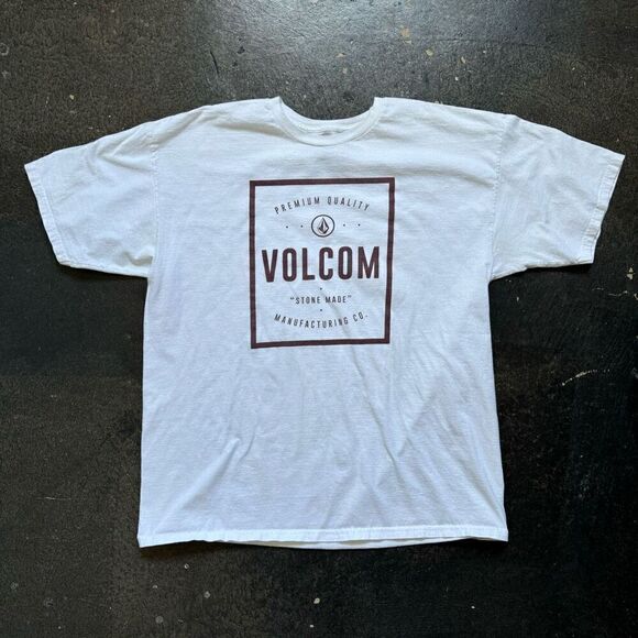 Volcom Men’s White Short Sleeve T-Shirt Size XL 100% Cotton Essential Casual - Picture 1 of 12